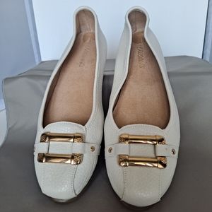 Cream leather Aerosoles ballet flats